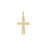 Two-tone Framed Vine Cross Pendant