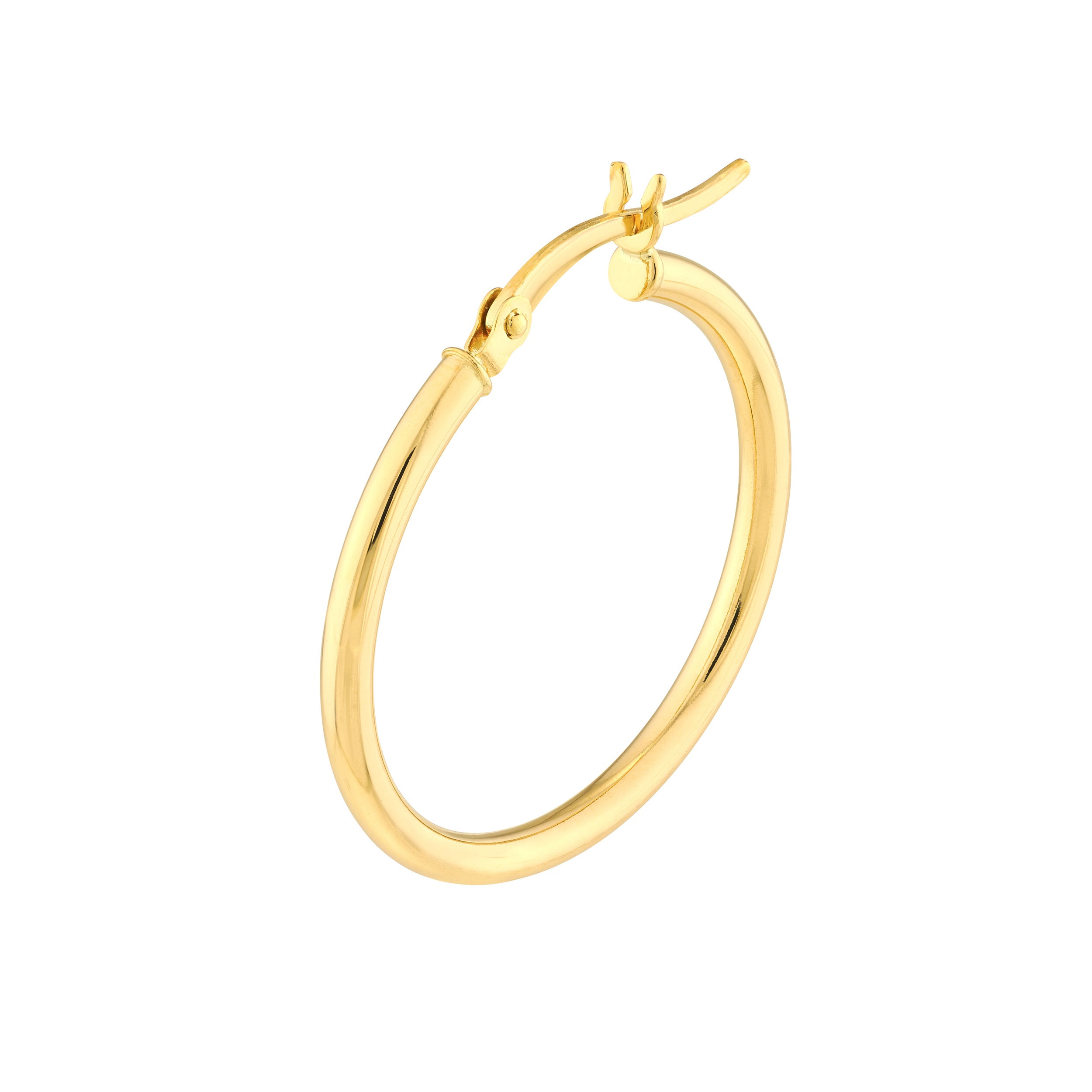 2mm x 25mm Polished Hoop Earrings