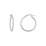 2mm x 25mm Polished Hoop Earrings