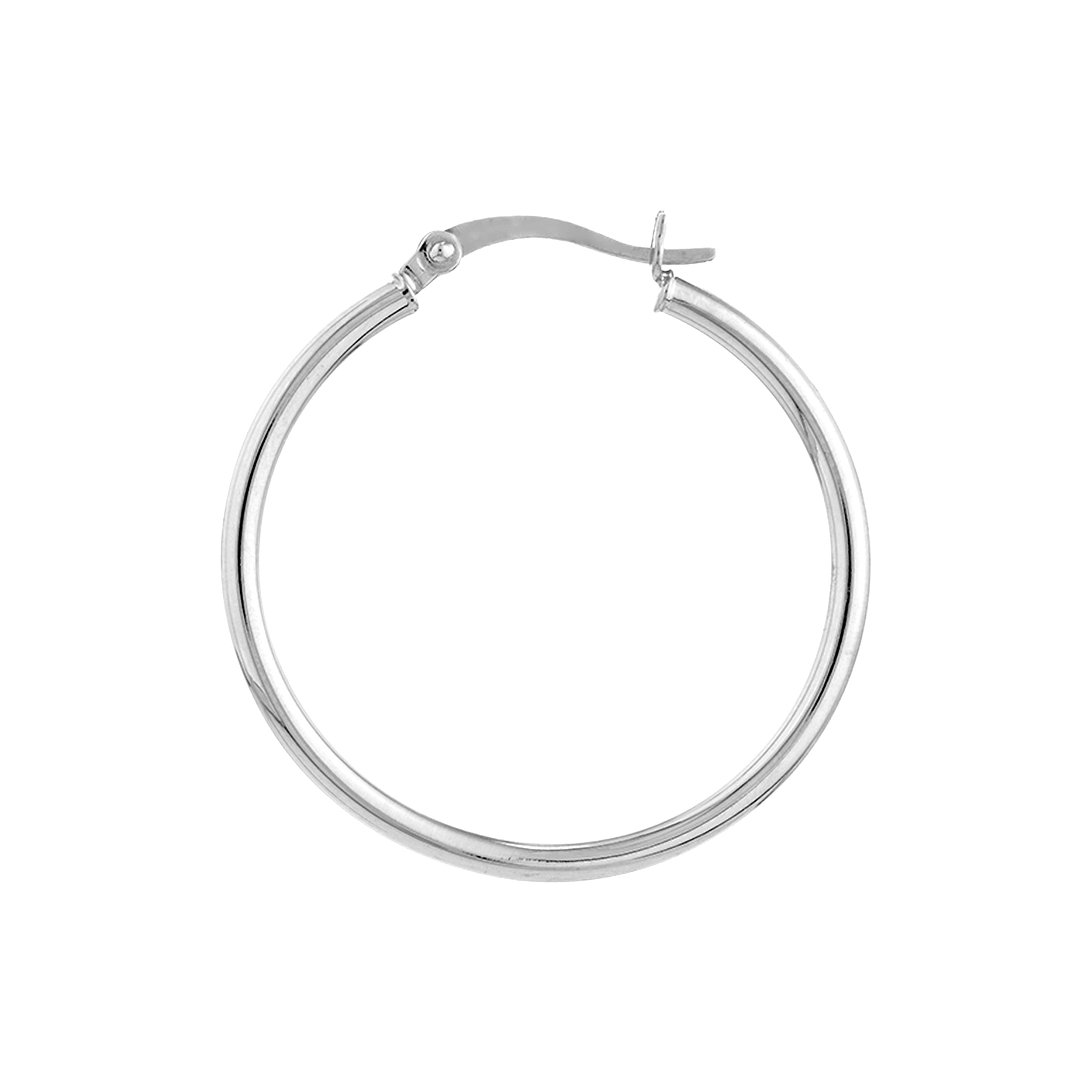 2mm x 30mm Polished Hoop Earrings