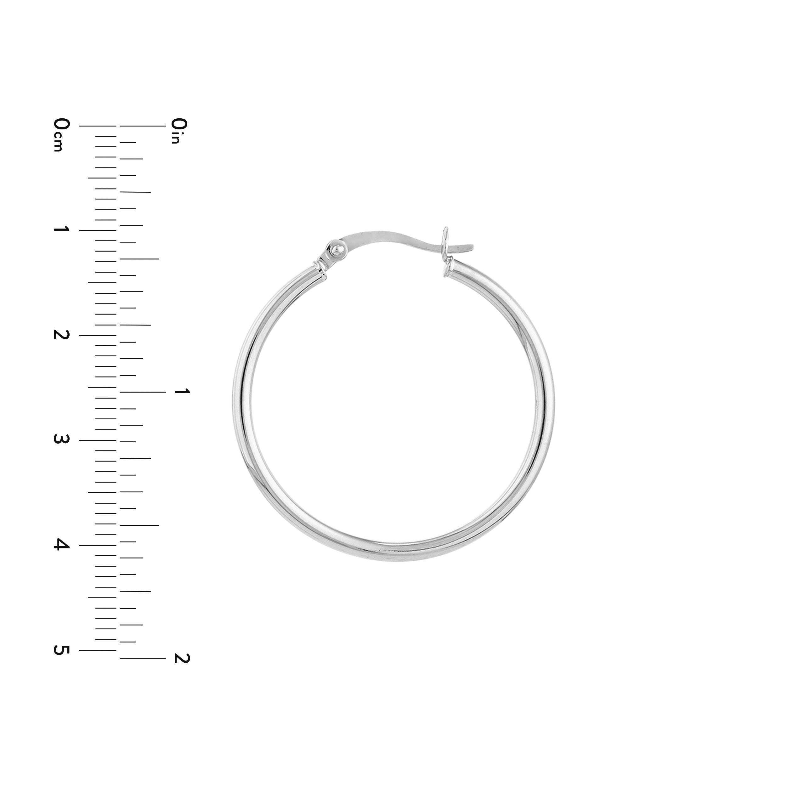 2mm x 30mm Polished Hoop Earrings