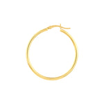 2mm x 35mm Polished Hoop Earrings