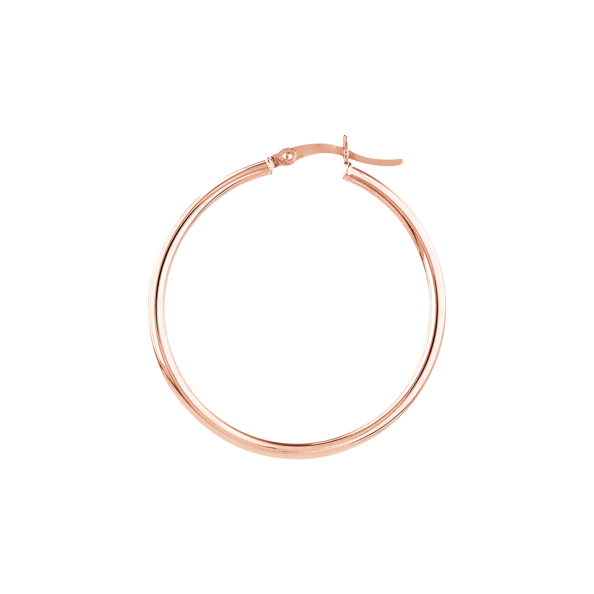 2mm x 35mm Polished Hoop Earrings