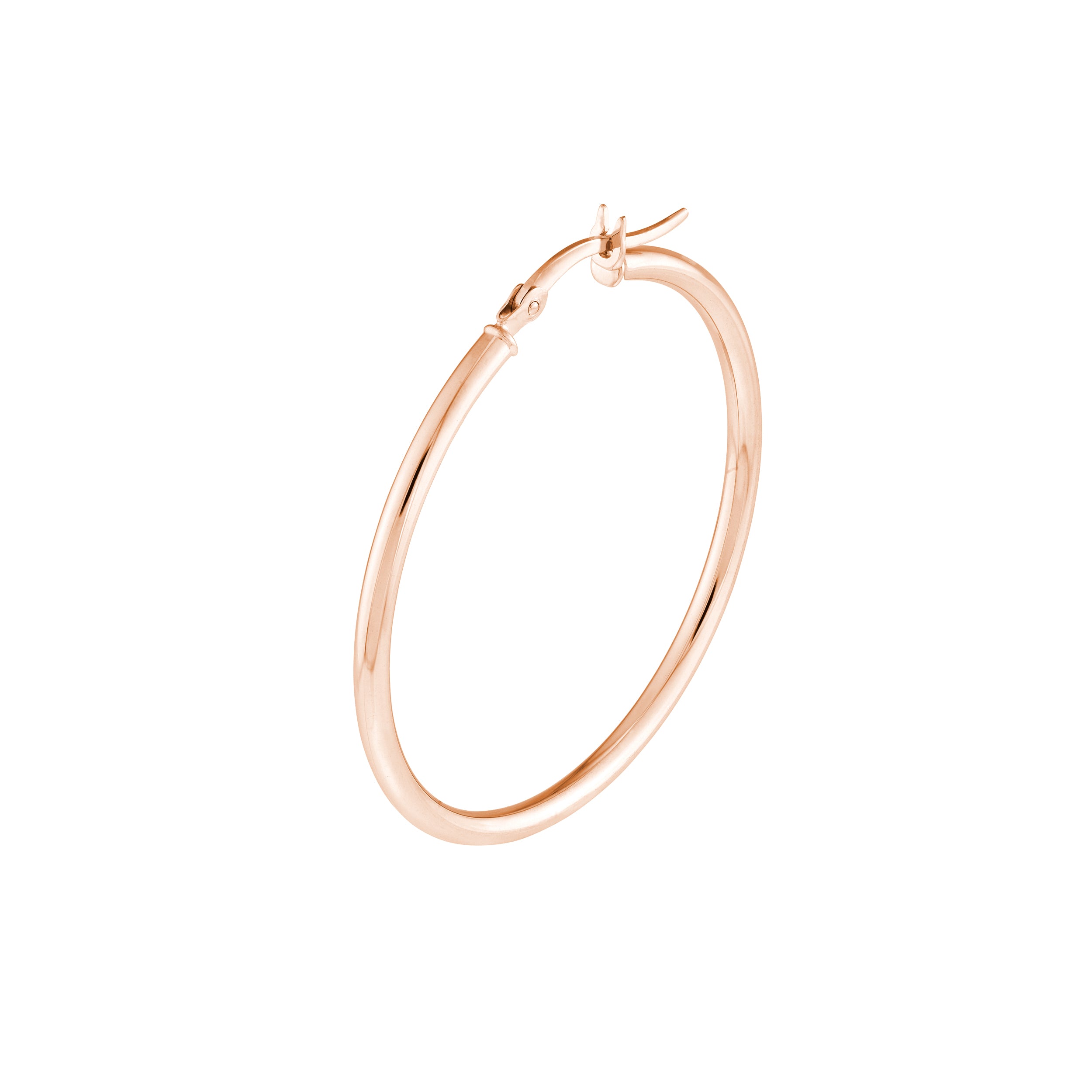 2mm x 35mm Polished Hoop Earrings