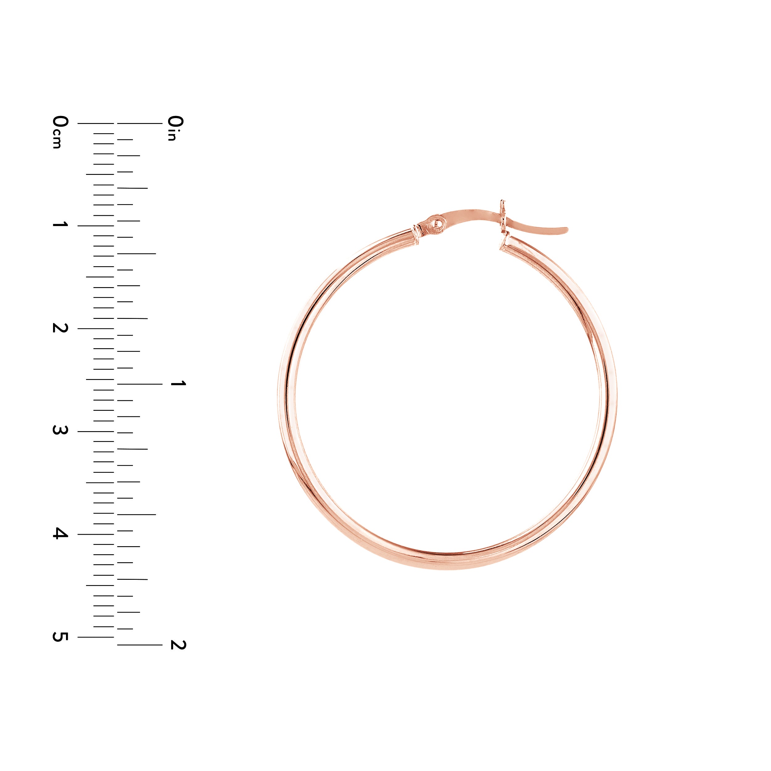 2mm x 35mm Polished Hoop Earrings