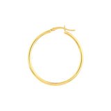 2mm x 35mm Polished Hoop Earrings