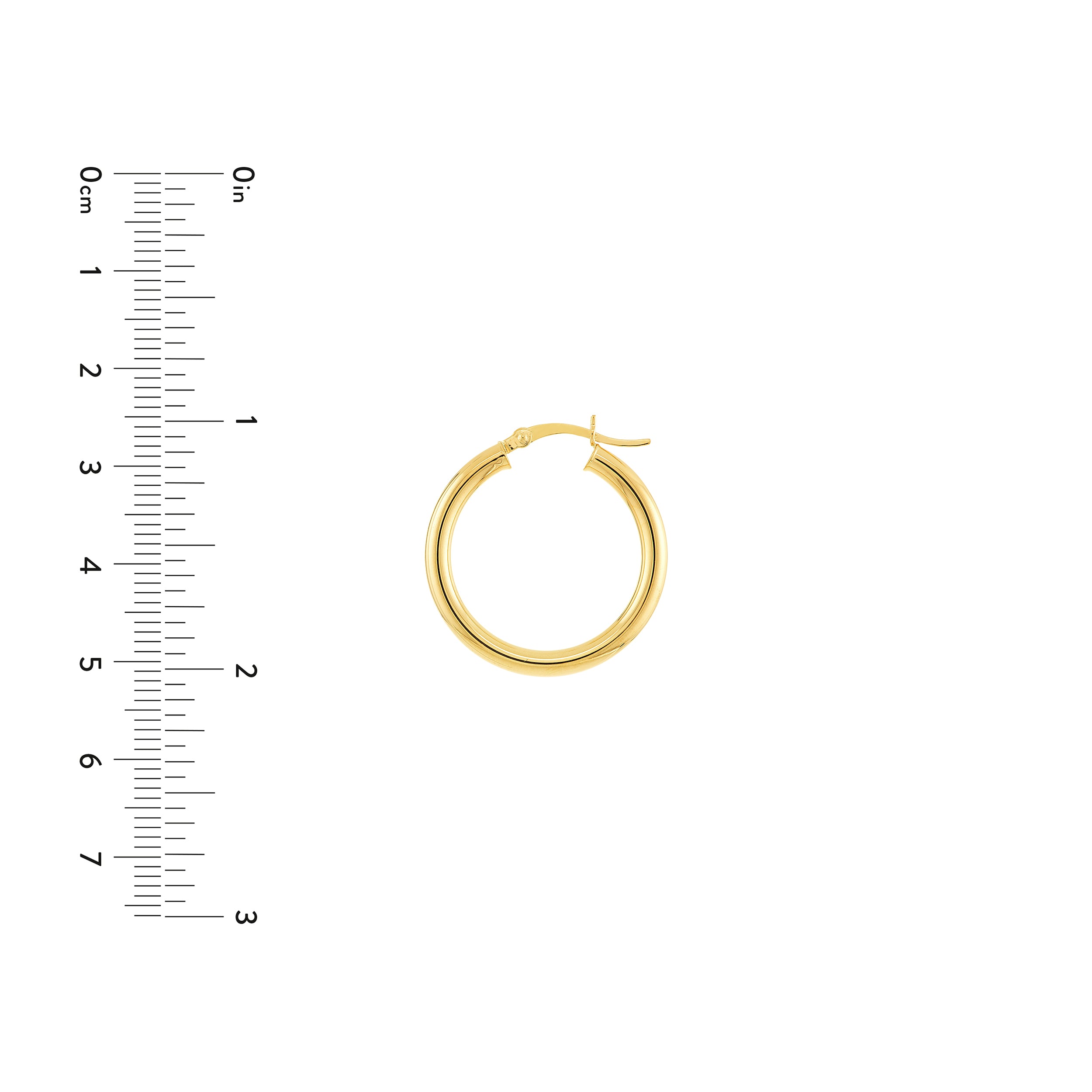3mm x 25mm Polished Hoop Earrings