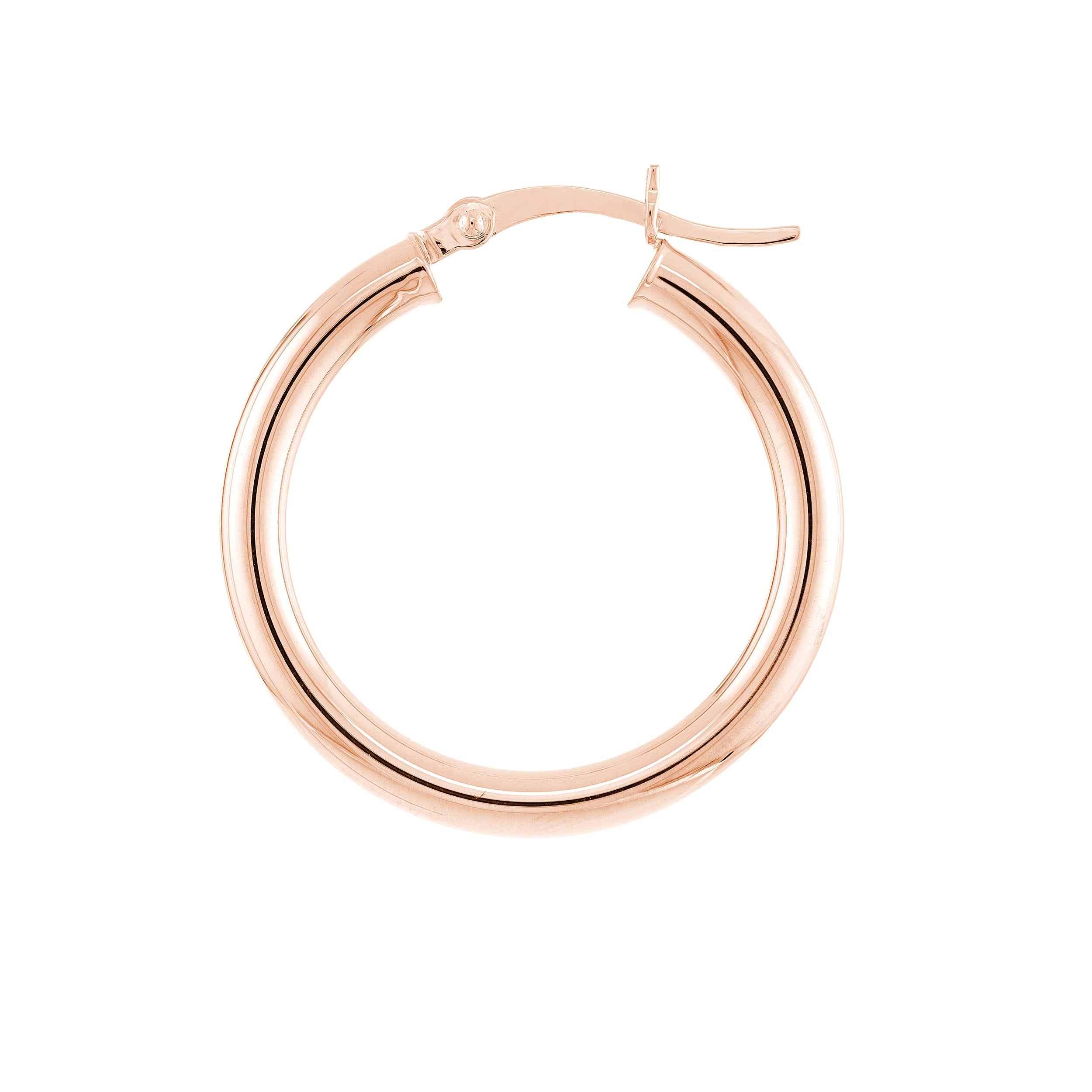 3mm x 25mm Polished Hoop Earrings
