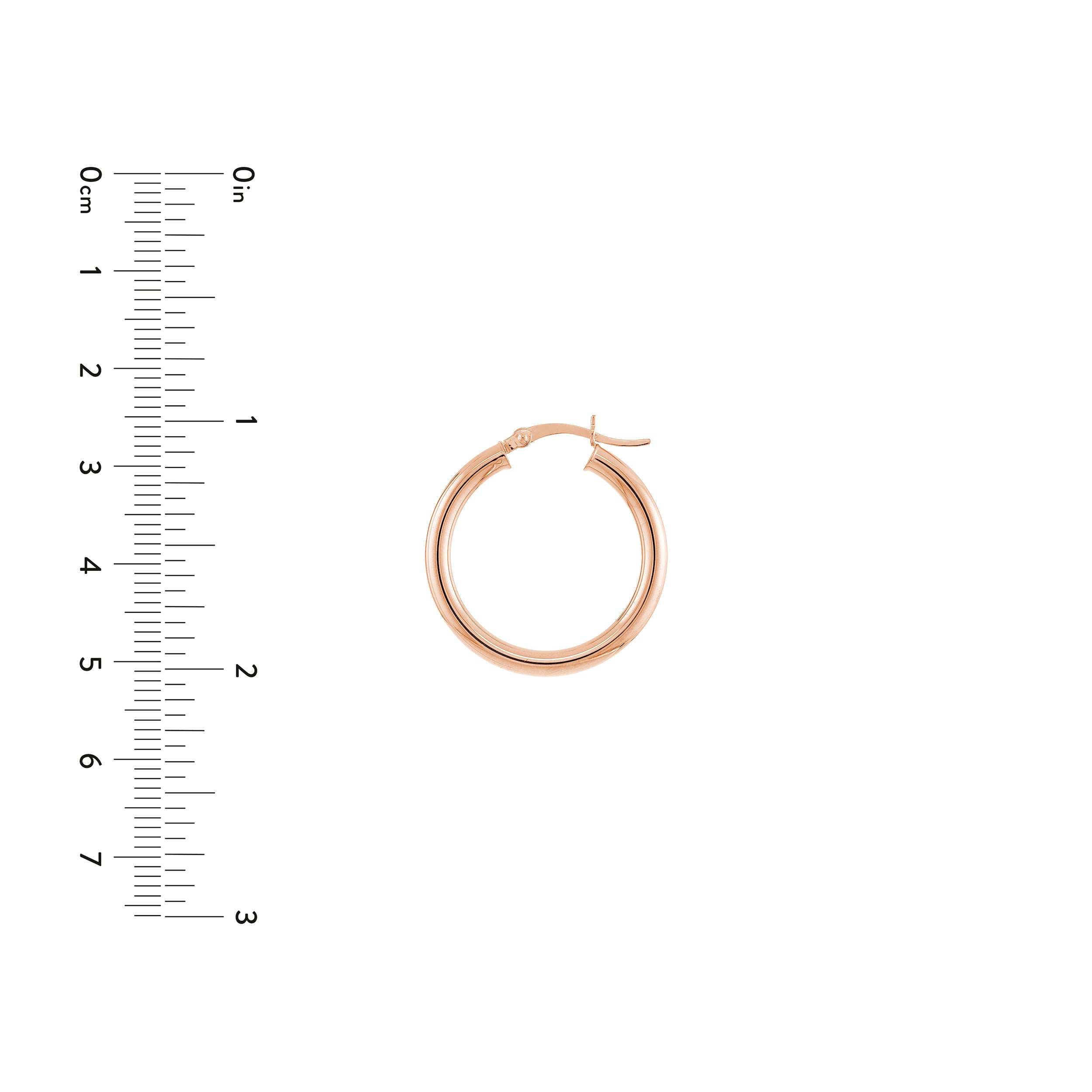 3mm x 25mm Polished Hoop Earrings