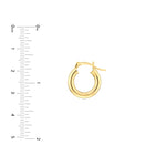 3mm x 15mm Polished Hoop Earrings