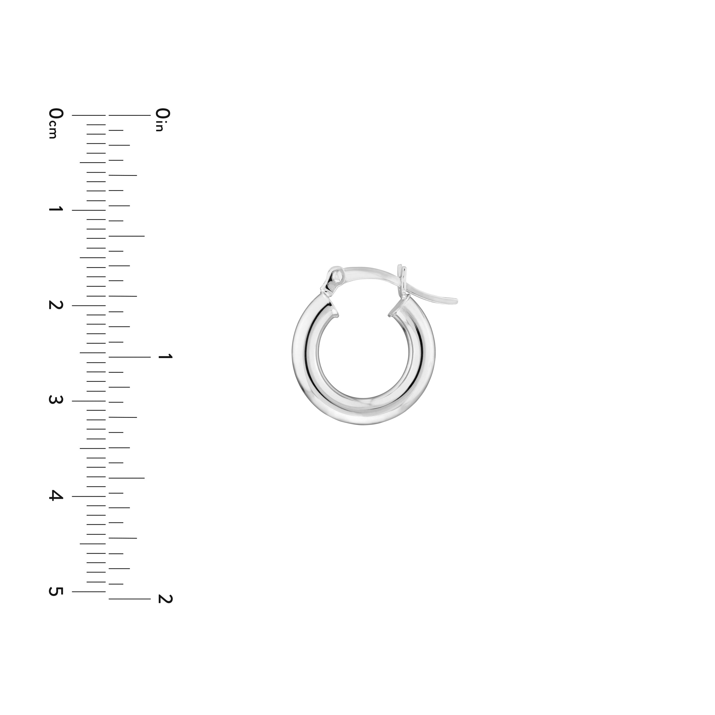 3mm x 15mm Polished Hoop Earrings