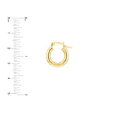 3mm x 15mm Polished Hoop Earrings