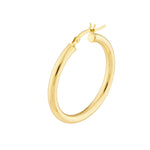 3mm x 30mm Polished Hoop Earrings