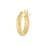 3mm x 15mm Diamond-Cut Hoop Earrings