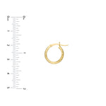 3mm x 15mm Diamond-Cut Hoop Earrings
