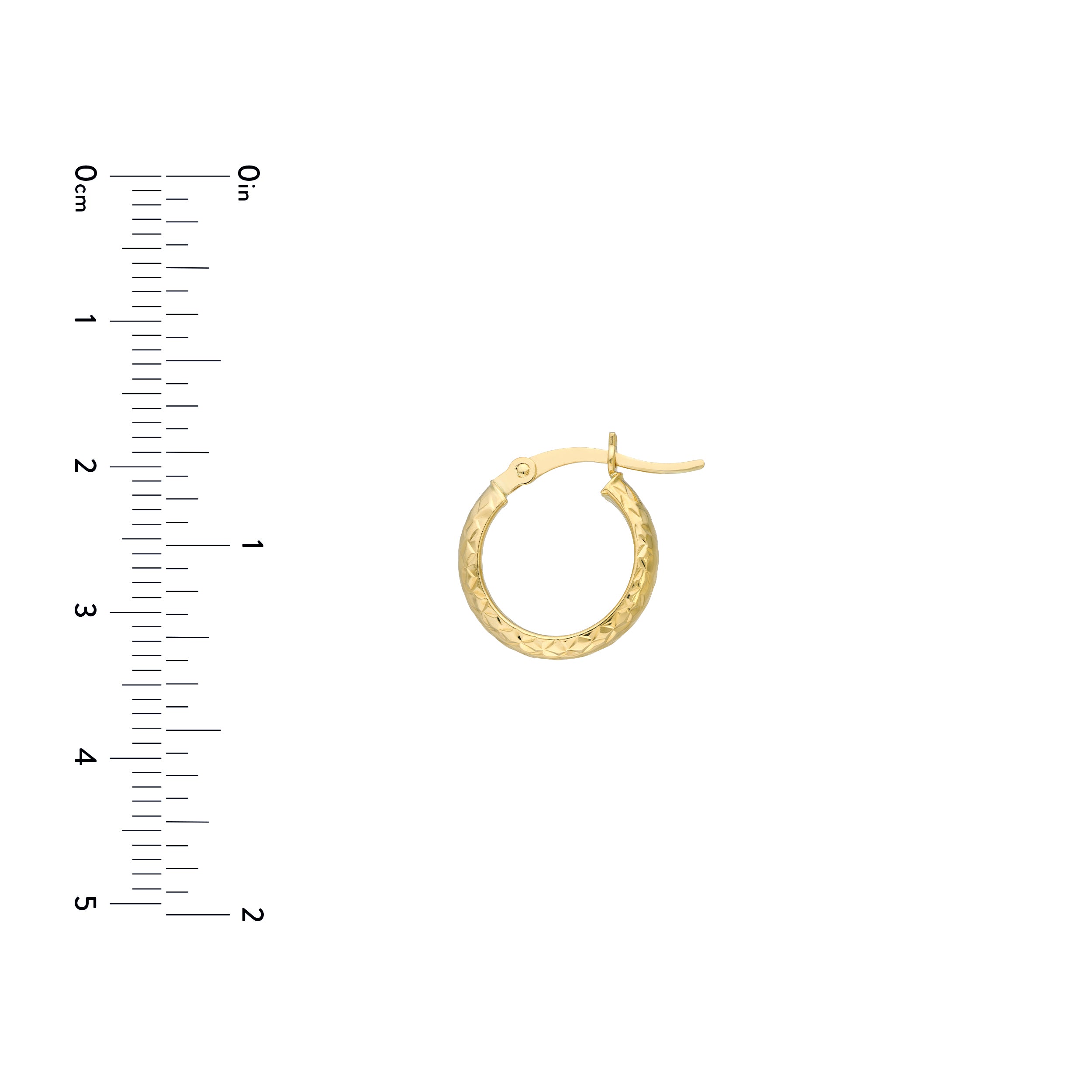 3mm x 15mm Diamond-Cut Hoop Earrings
