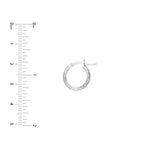 3mm x 15mm Diamond-Cut Hoop Earrings