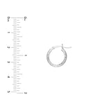 3mm x 15mm Diamond-Cut Hoop Earrings