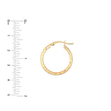 3mm x 20mm Diamond-Cut Hoop Earrings