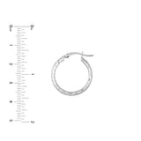 3mm x 20mm Diamond-Cut Hoop Earrings