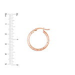3mm x 20mm Diamond-Cut Hoop Earrings