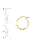 3mm x 20mm Diamond-Cut Hoop Earrings