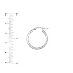3mm x 20mm Diamond-Cut Hoop Earrings