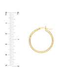 25mm x 3mm Diamond-Cut Hoop Earrings