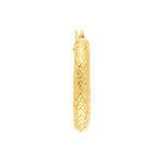 25mm x 4mm Diamond-Cut Hoop Earrings