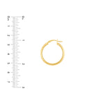 25mm x 4mm Diamond-Cut Hoop Earrings