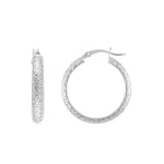 25mm x 4mm Diamond-Cut Hoop Earrings
