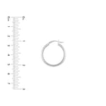 25mm x 4mm Diamond-Cut Hoop Earrings