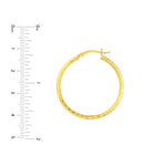 3mm x 30mm Diamond-Cut Hoop Earrings