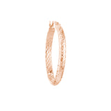 3mm x 30mm Diamond-Cut Hoop Earrings
