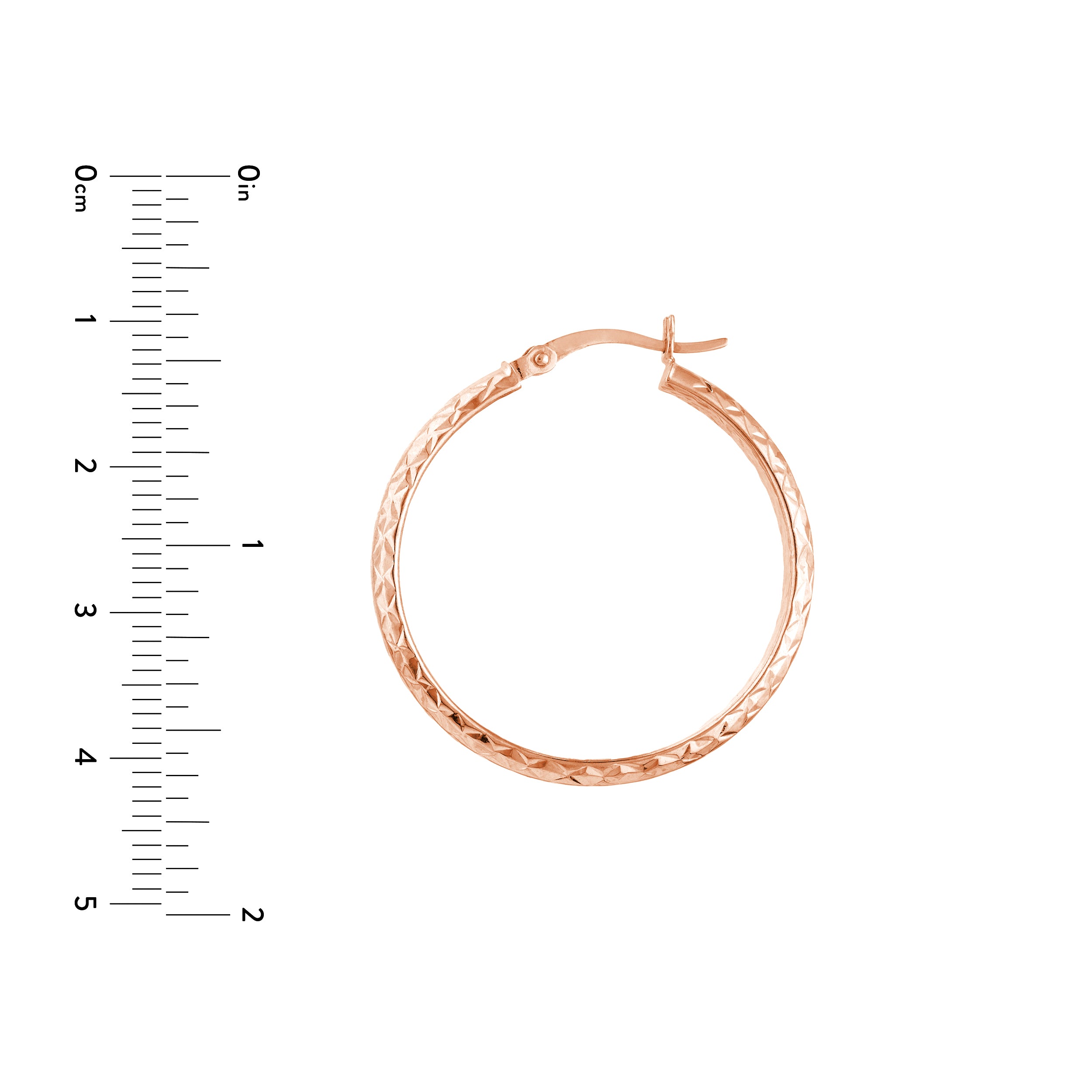 3mm x 30mm Diamond-Cut Hoop Earrings