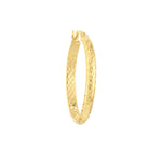 3mm x 30mm Diamond-Cut Hoop Earrings