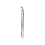 3mm x 40mm Diamond-Cut Hoop Earrings