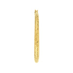 3mm x 40mm Diamond-Cut Hoop Earrings