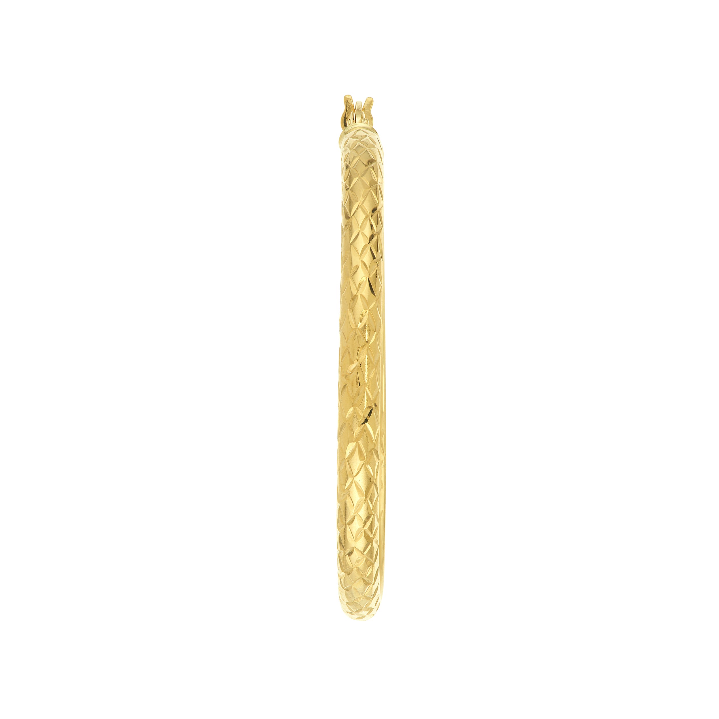 3mm x 40mm Diamond-Cut Hoop Earrings
