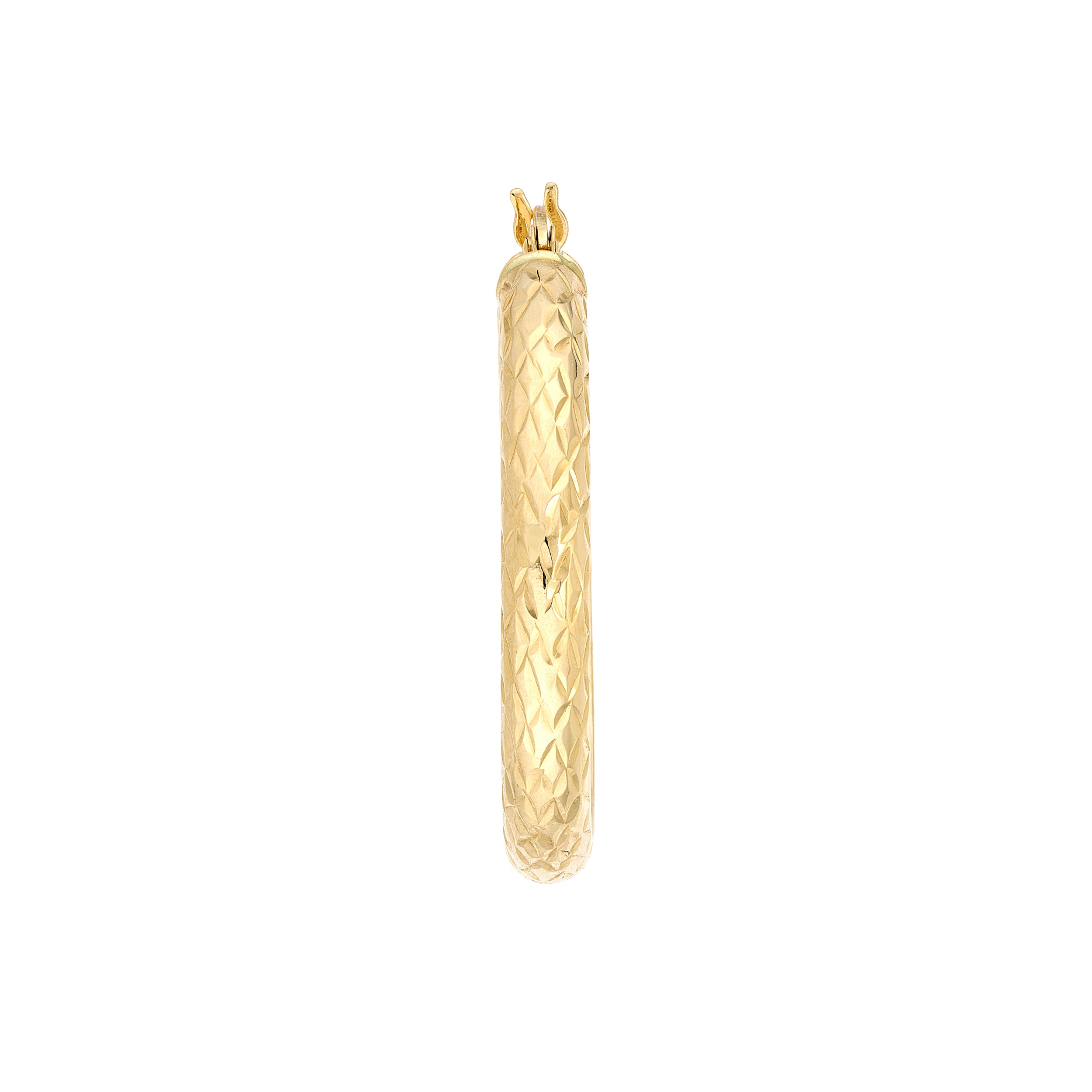 30mm x 4mm Diamond-Cut Hoop Earrings