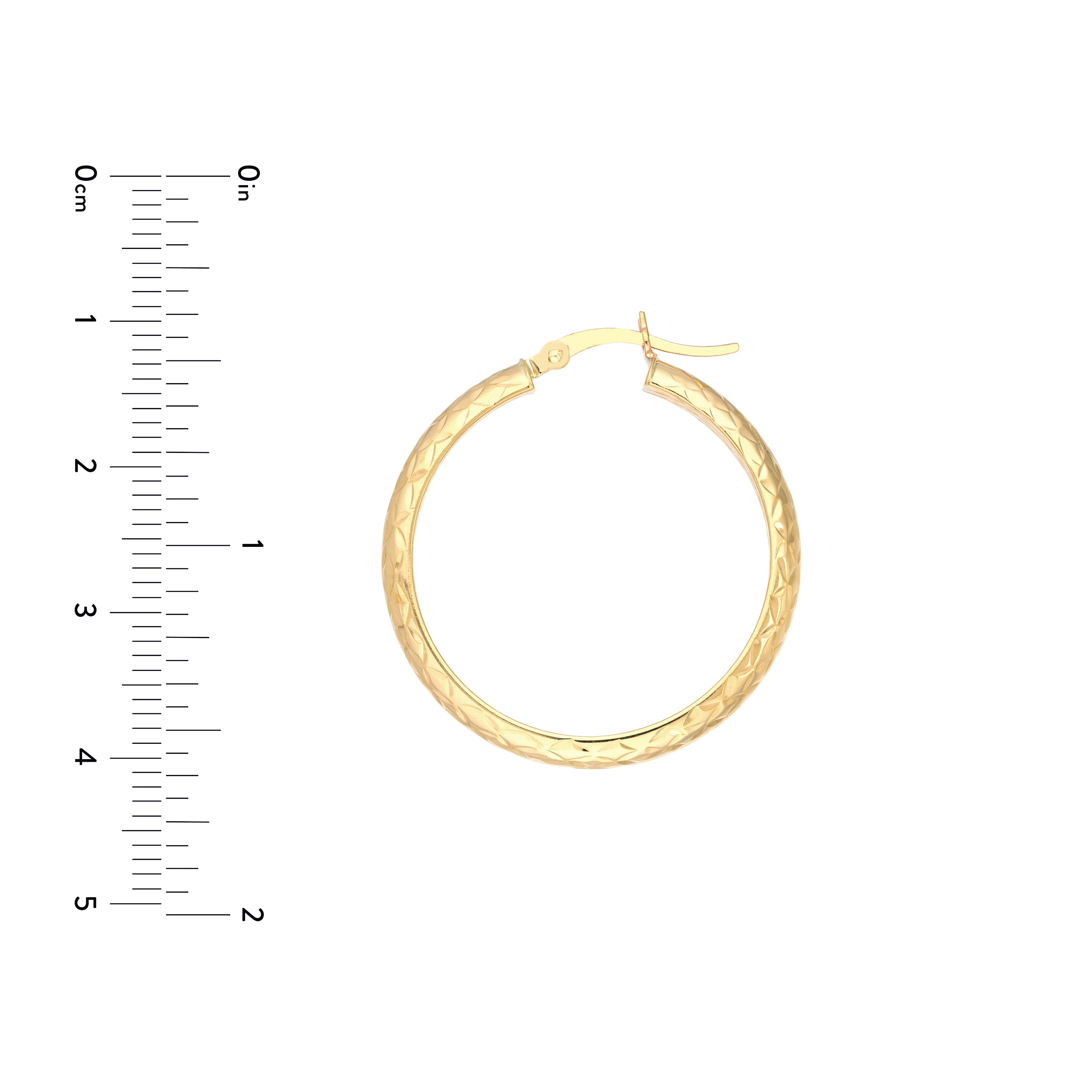 30mm x 4mm Diamond-Cut Hoop Earrings