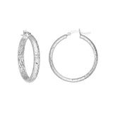 30mm x 4mm Diamond-Cut Hoop Earrings