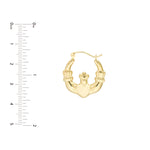 Polished Claddagh Hoop Earrings