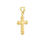 3D Fleur Detailed Cross Pendant
