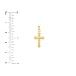 3D Fleur Detailed Cross Pendant