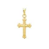 3D Fleur Detailed Cross Pendant