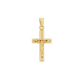 3D Concave Textured Crucifix Pendant