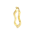 Square Tube Wavy Hoop Earrings