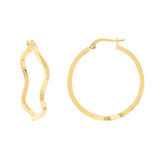 Square Tubing Wave Hoop Earrings