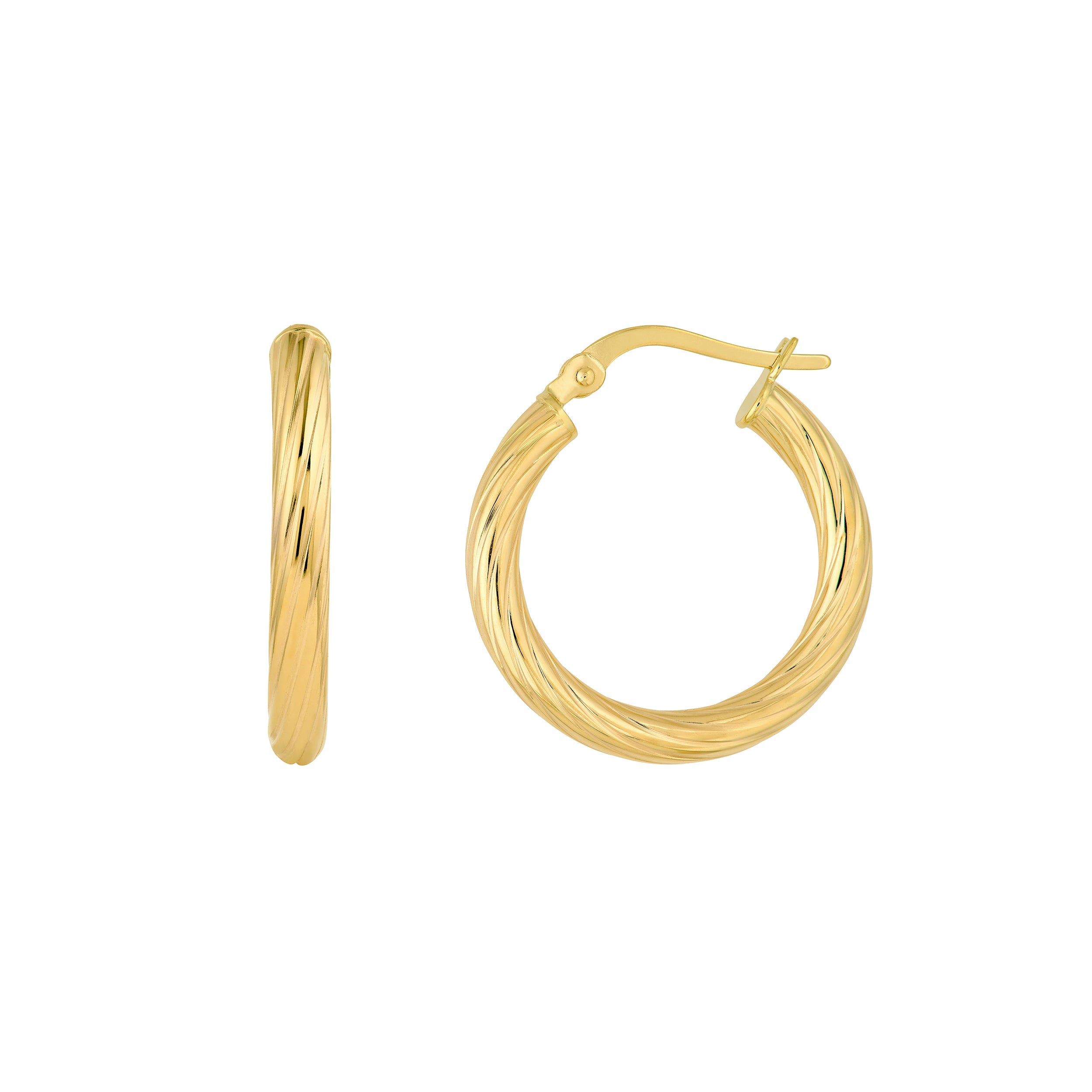 Fluted Spiral Tube Hoop Earrings